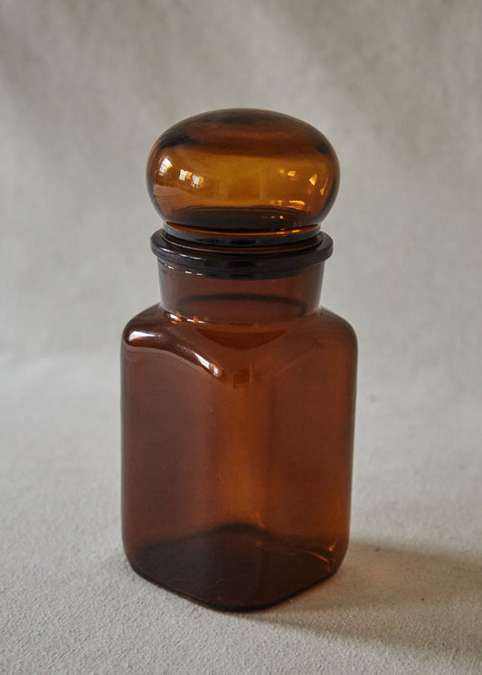 Amber Glass Apothecary Jar 