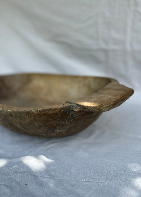 Antique hand-carved wooden trough