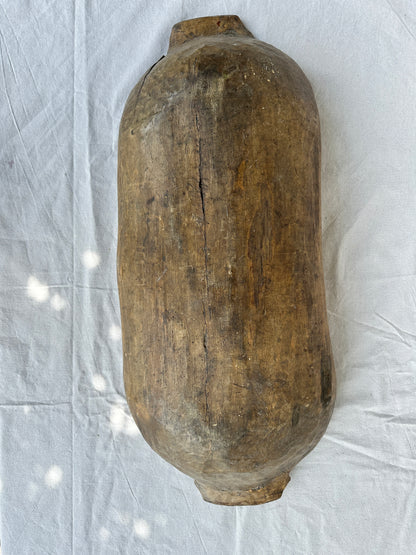 Antique hand-carved wooden trough