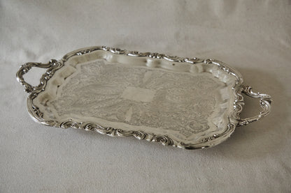 F.B Rogers Silver Co 'Lady Margaret' SilverPlate Footed Serving Tray 