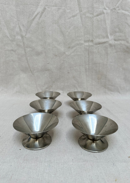 Set of 6 Silver-Plated Ice Cream Cups (c.1970s)