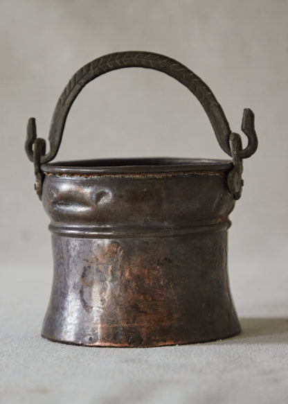 Small Antique French hand Forged Copper Kettle Pot