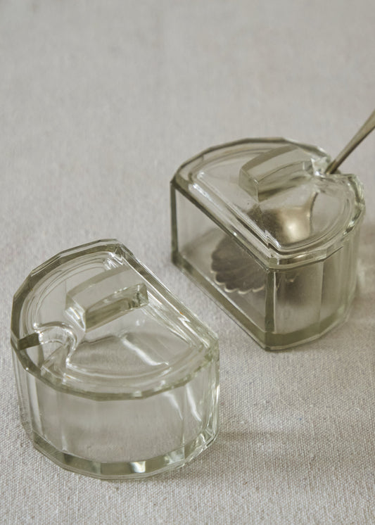 Art Deco Glass Sugar & Condiment Jar