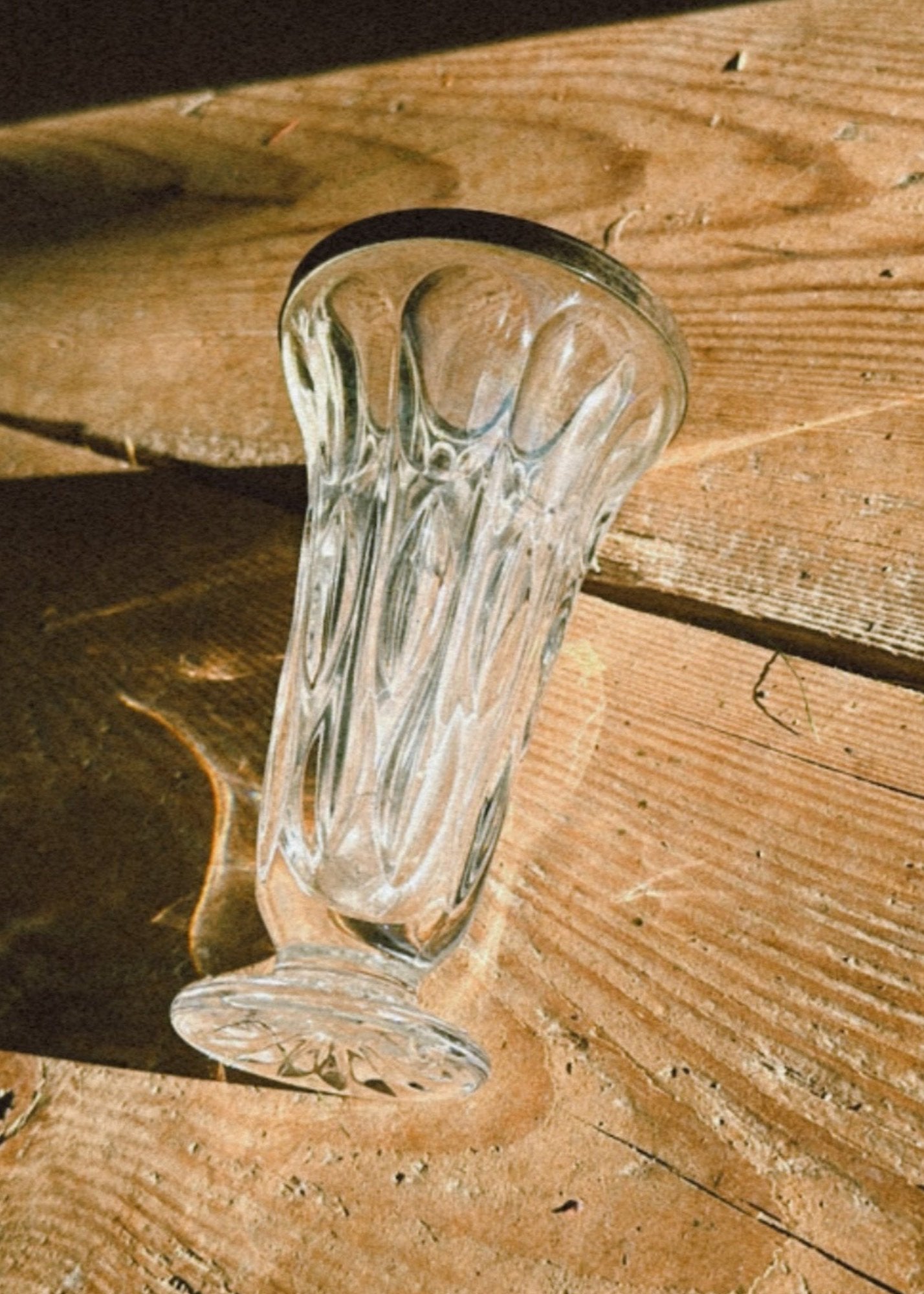 Vintage Crystal Glass Vase