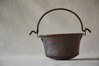 Vintage French Hand-Hammered Small Copper Cauldron