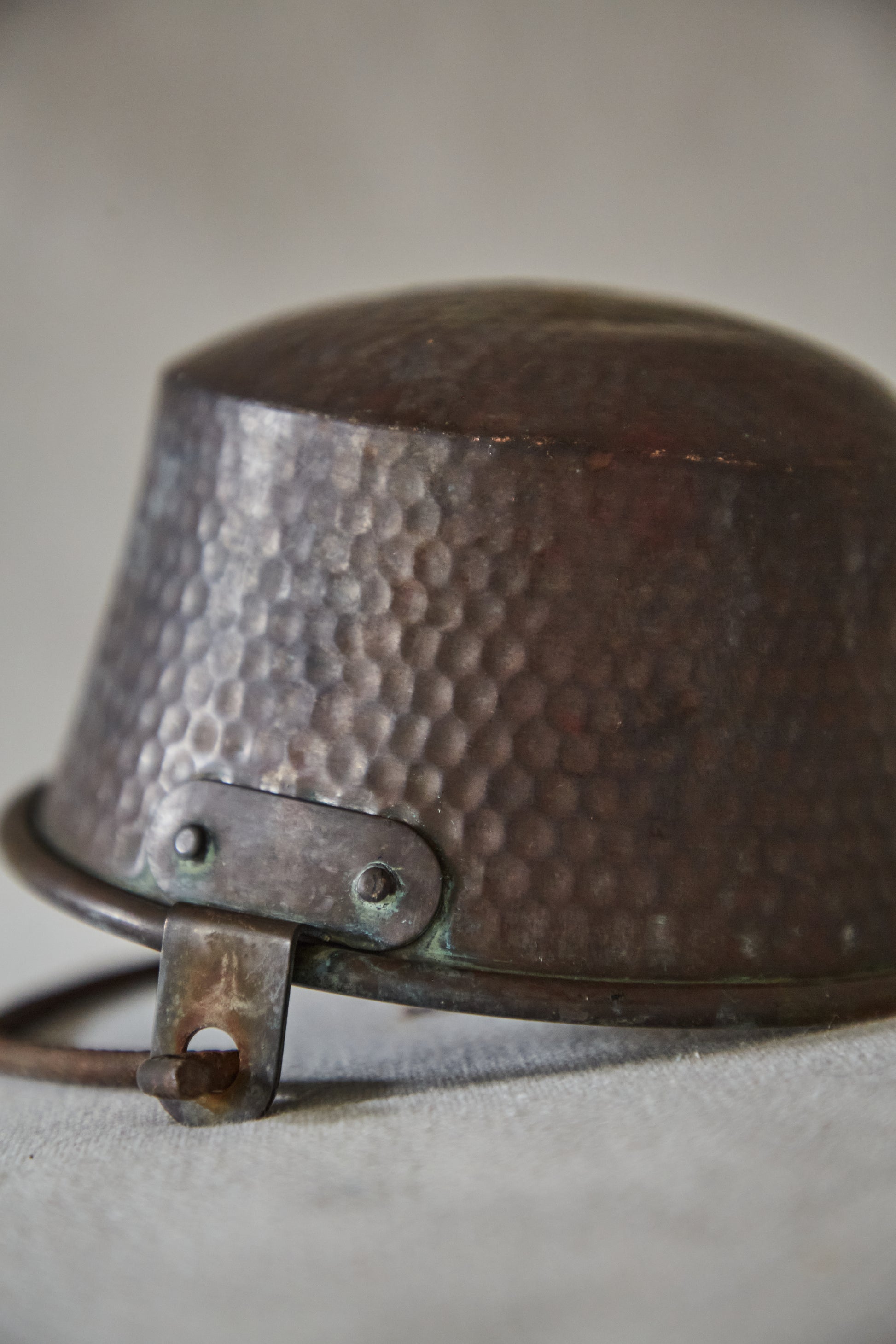 Vintage French Hand-Hammered Small Copper Cauldron