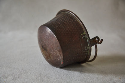 Vintage French Hand-Hammered Small Copper Cauldron