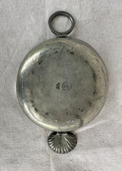 Vintage French Pewter Scoop with Shell Handle
