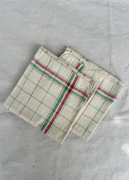 Vintage French tea towel set of 2