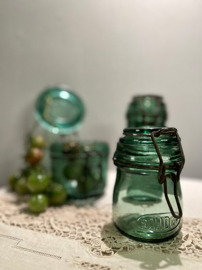 ‘Solidor’ green glass canister